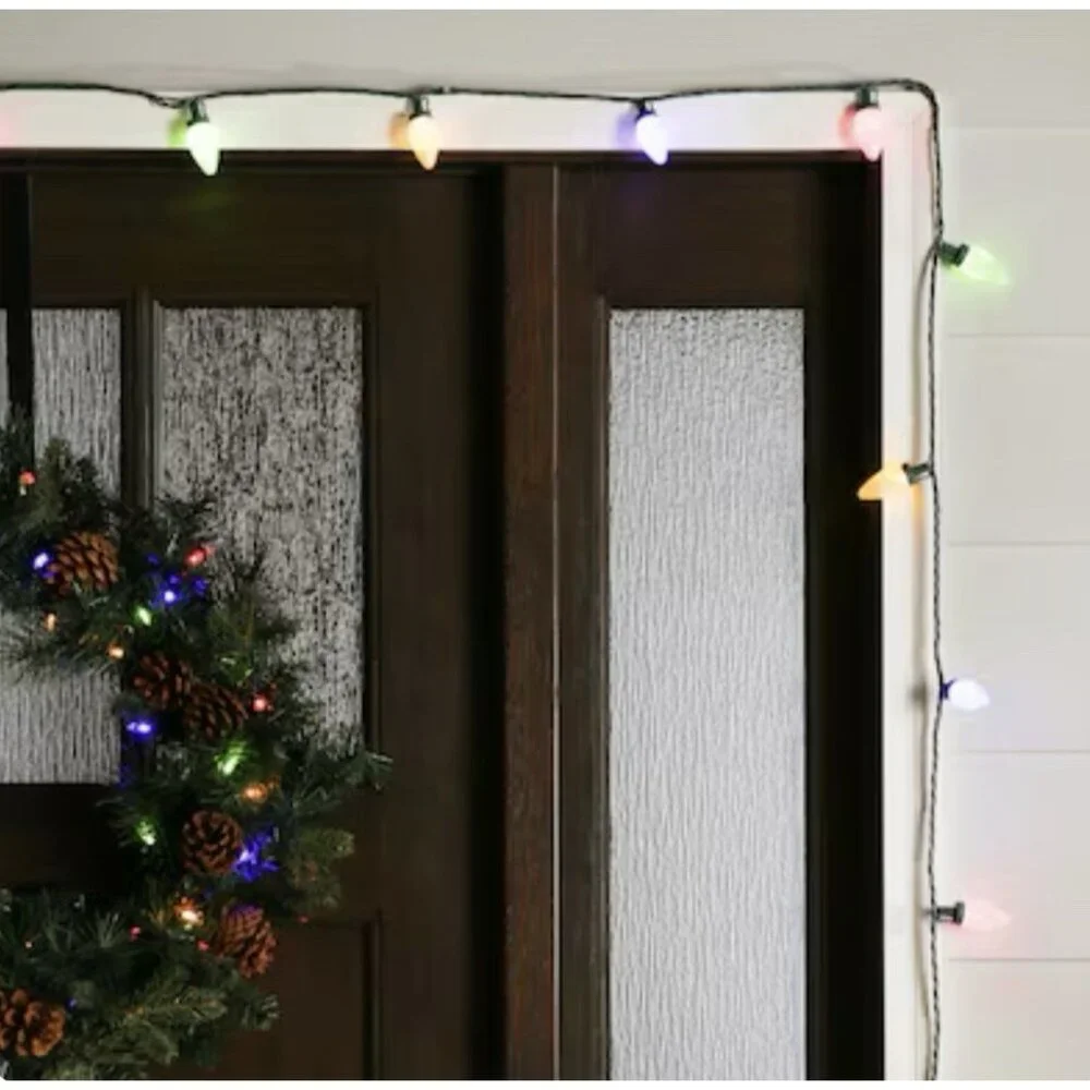 GE Color Choice 50 LED Dual Color C9 Lights Multicolor Or Warm White Green Wire